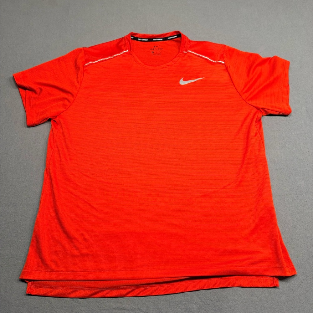 Nike Shirt Mens XL Red Dri-Fit Trail Running Reflective Lightweight Athletic